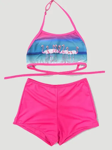 Kız Çocuk Şortlu Bikini Takımı