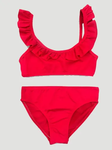 Kız Çocuk Fırfırlı Bikini Takımı