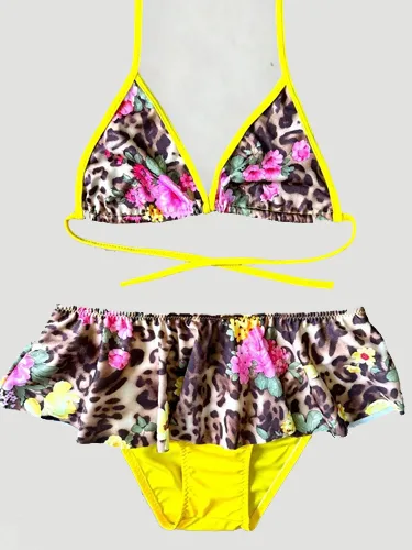 Garson Desenli Bikini Takımı