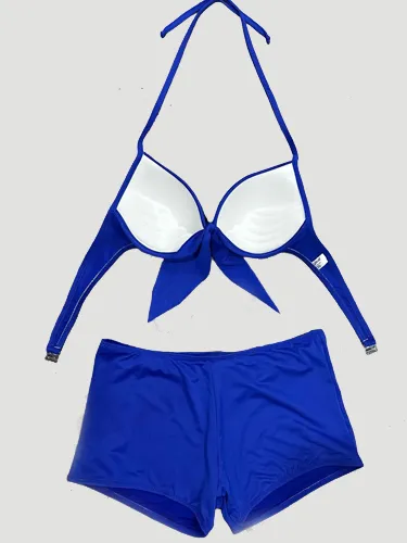 Kadın Likralı Şortlu Bikini Takımı